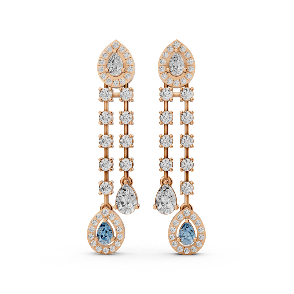 Pear Drop Linear Dangler Earrings