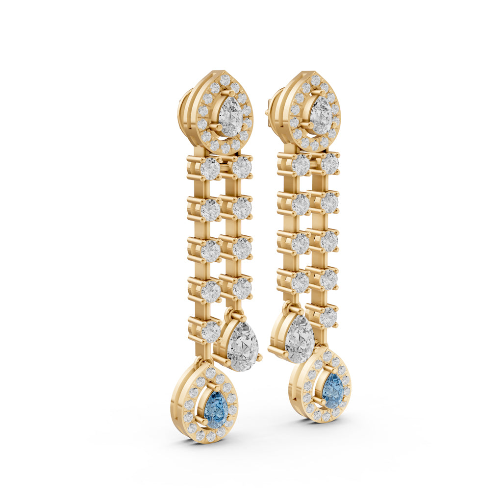 Pear Drop Linear Dangler Earrings
