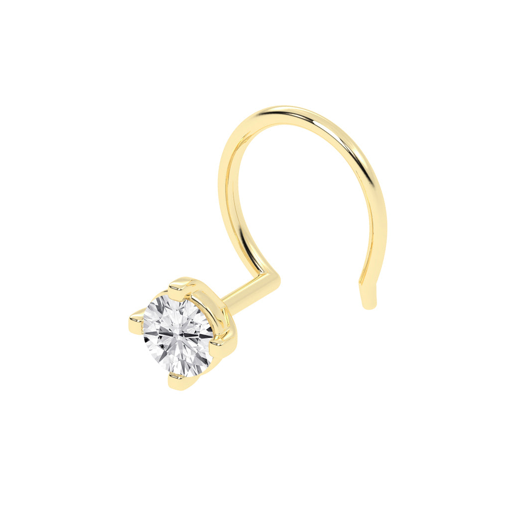 Luna Spark Round Diamond Nose Pin