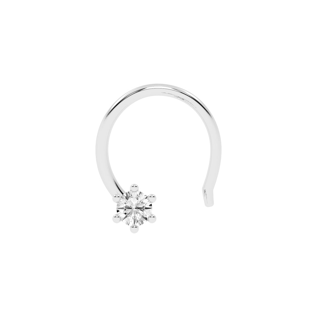 Eterna Bloom 6-Prong Round Diamond Nose Pin