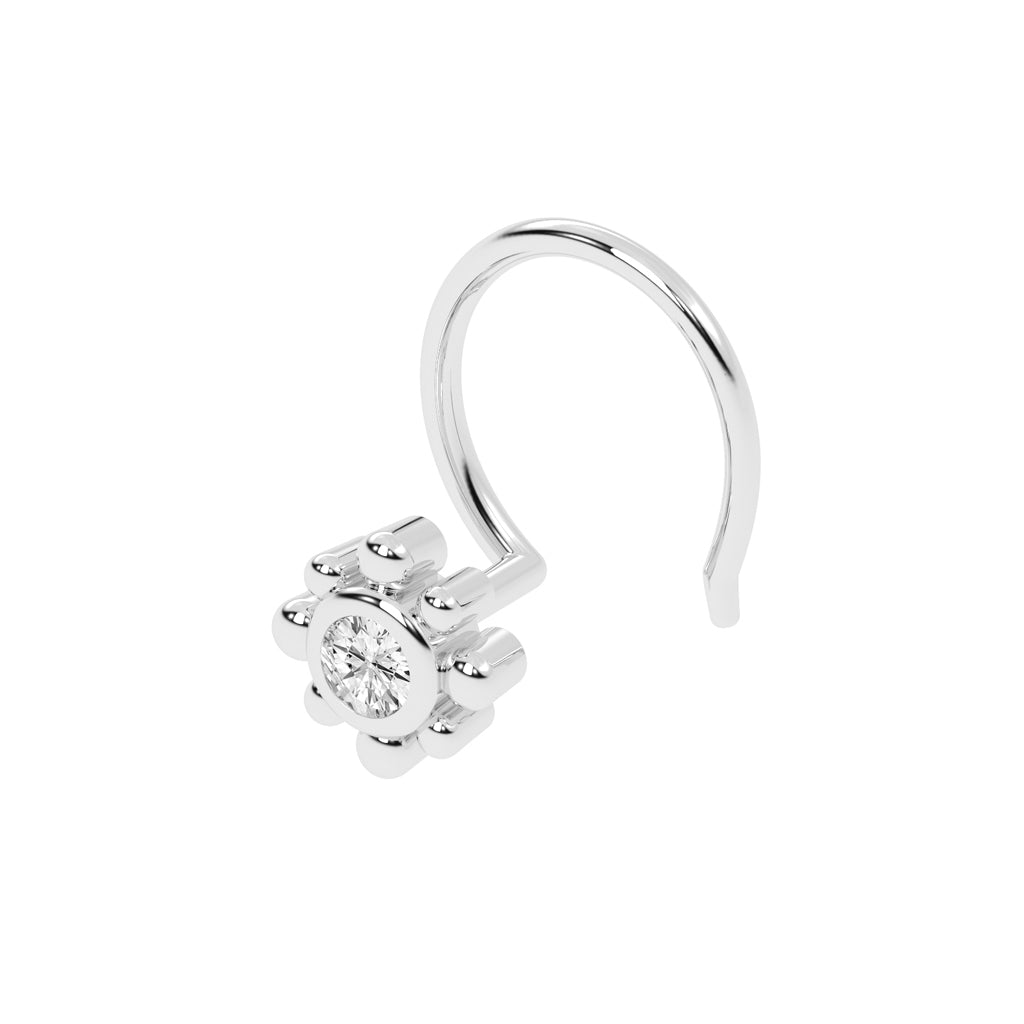 Beaded Bloom Diamond Nose Pin