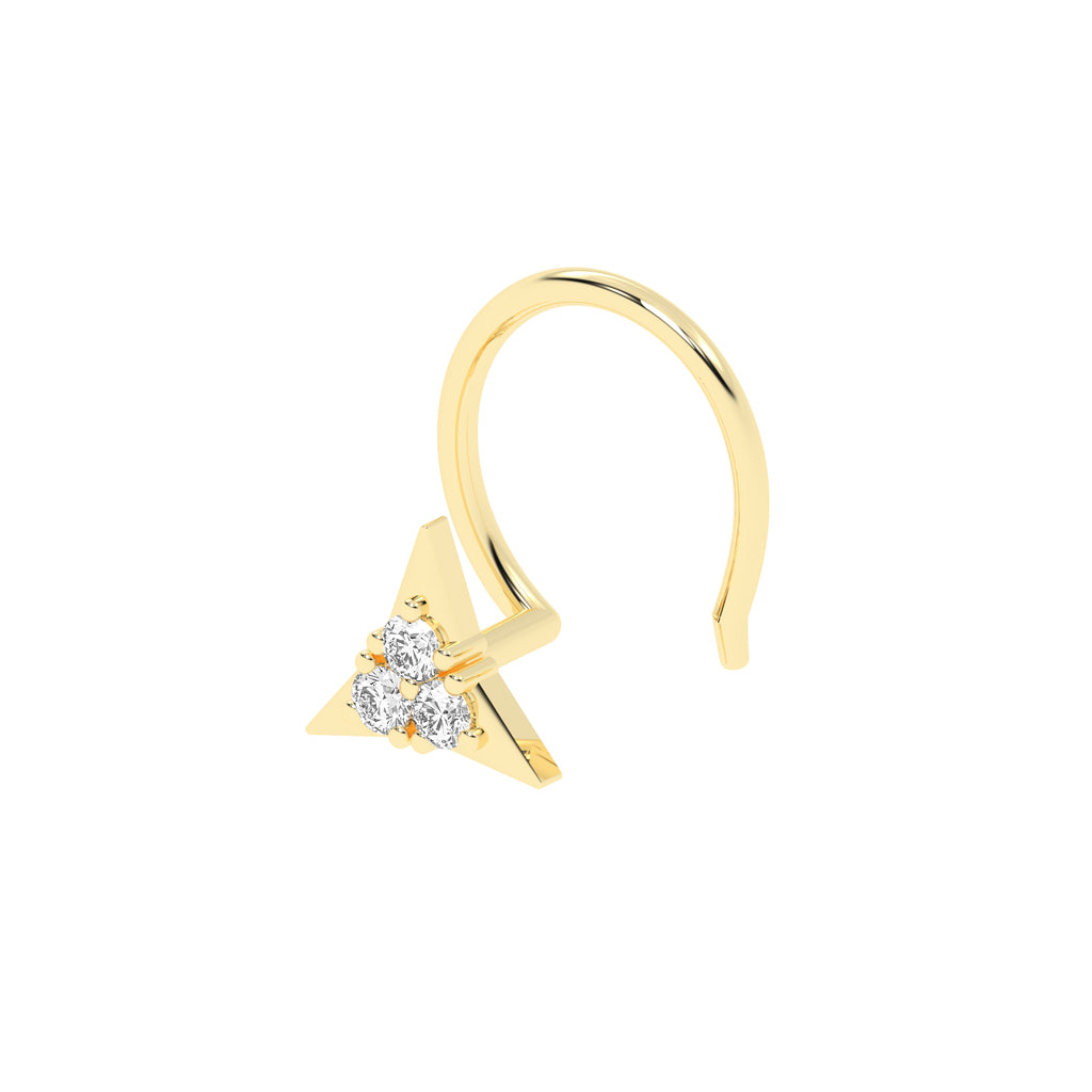 Sparkling Triangle Diamond Nose Pin