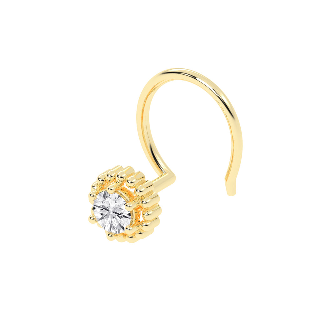 Beaded Halo Gemstone Nose Pin