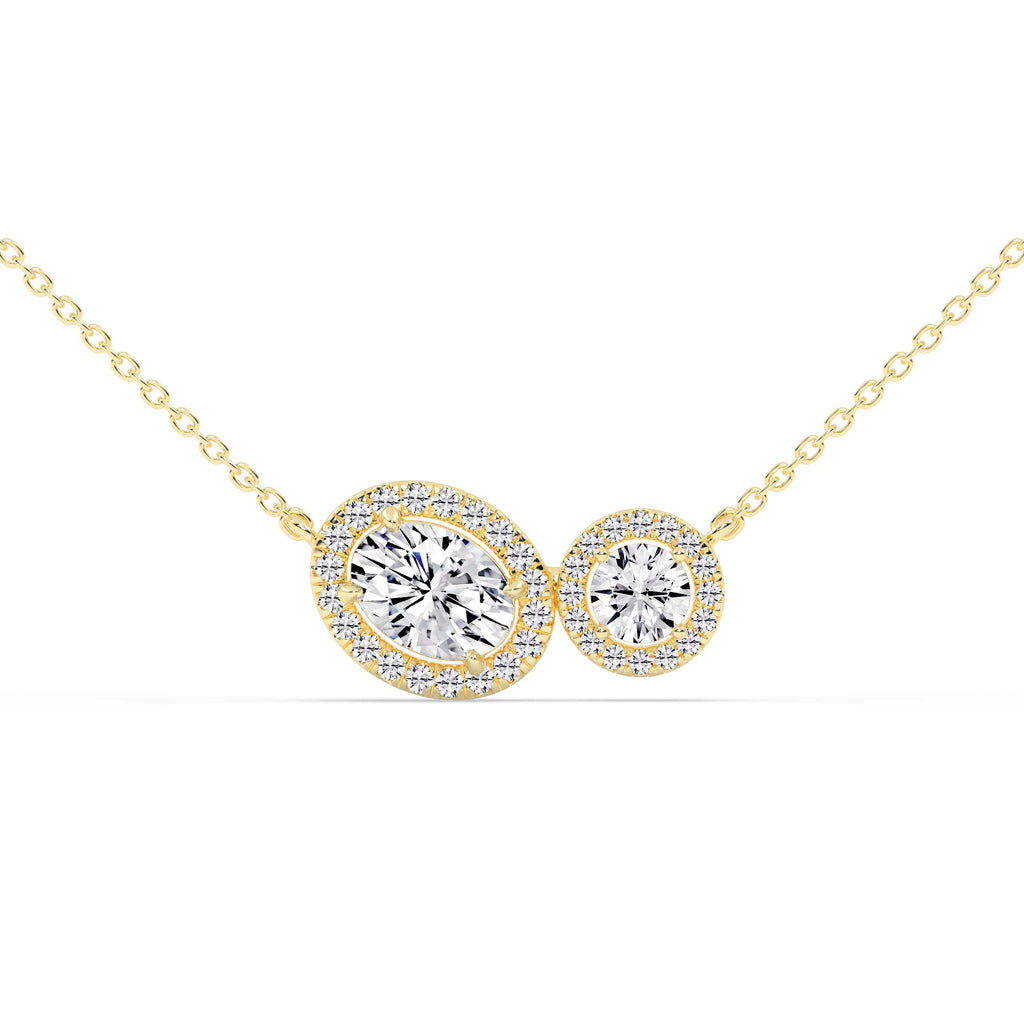 Marina Twin Style Halo Lab Diamond Pendant
