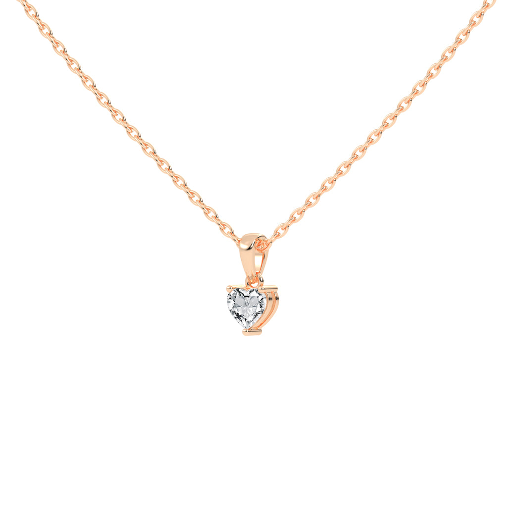 Shimmer heart cut solitaire lab diamond Pendant