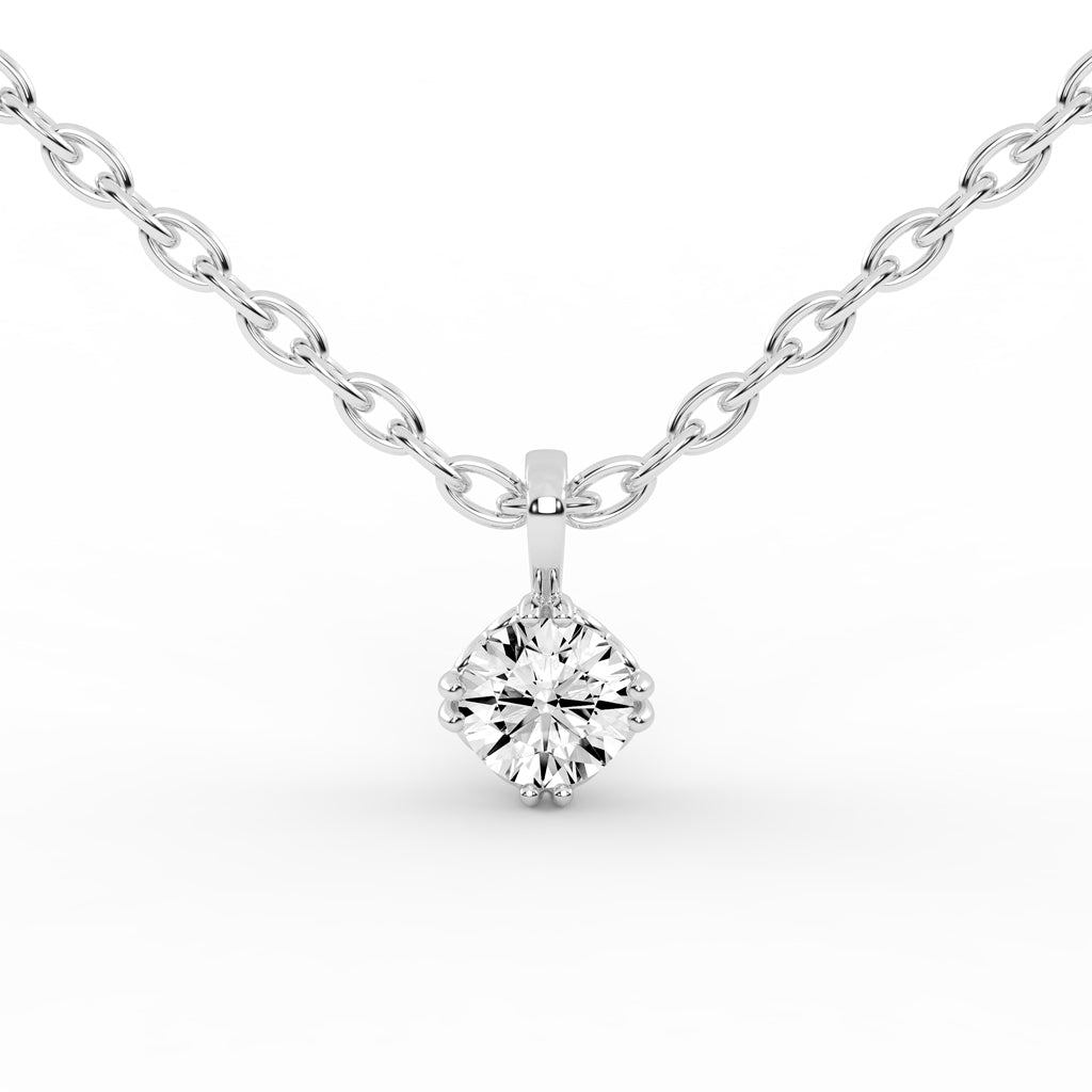0.50 Ct Round Shape Gold Solitaire Pendants