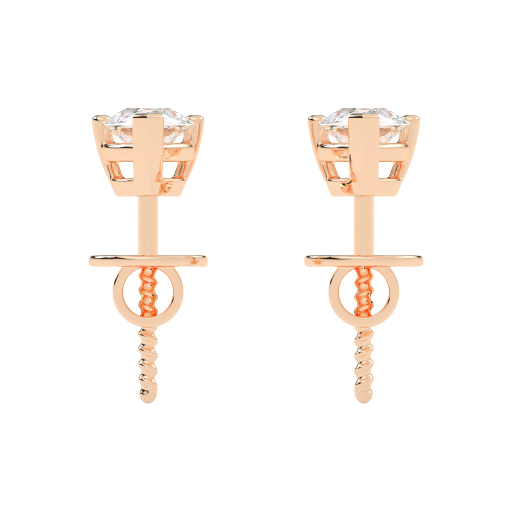 0.25Ct Pear Shape Yellow Gold Solitaire Studs Earrings