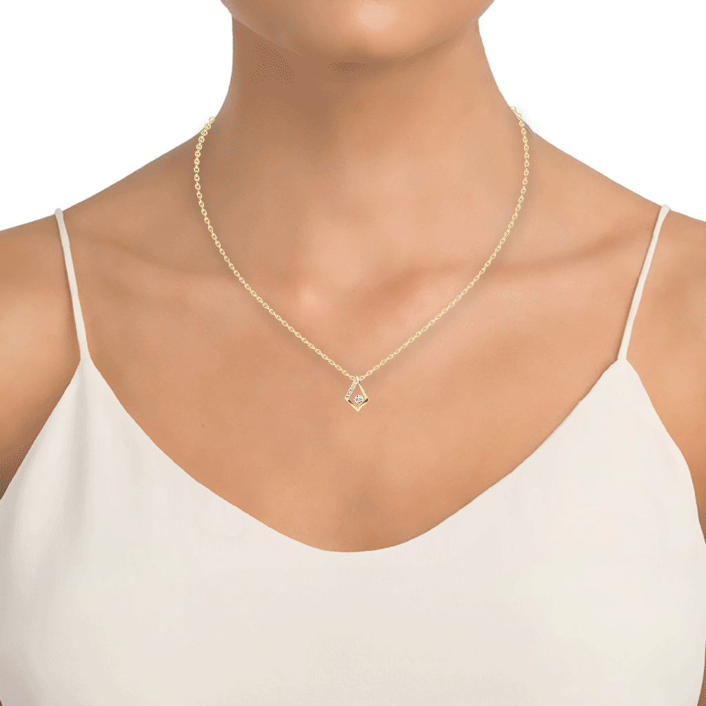 Adele Geometric Round Cut Delicate Lab Diamond Pendant
