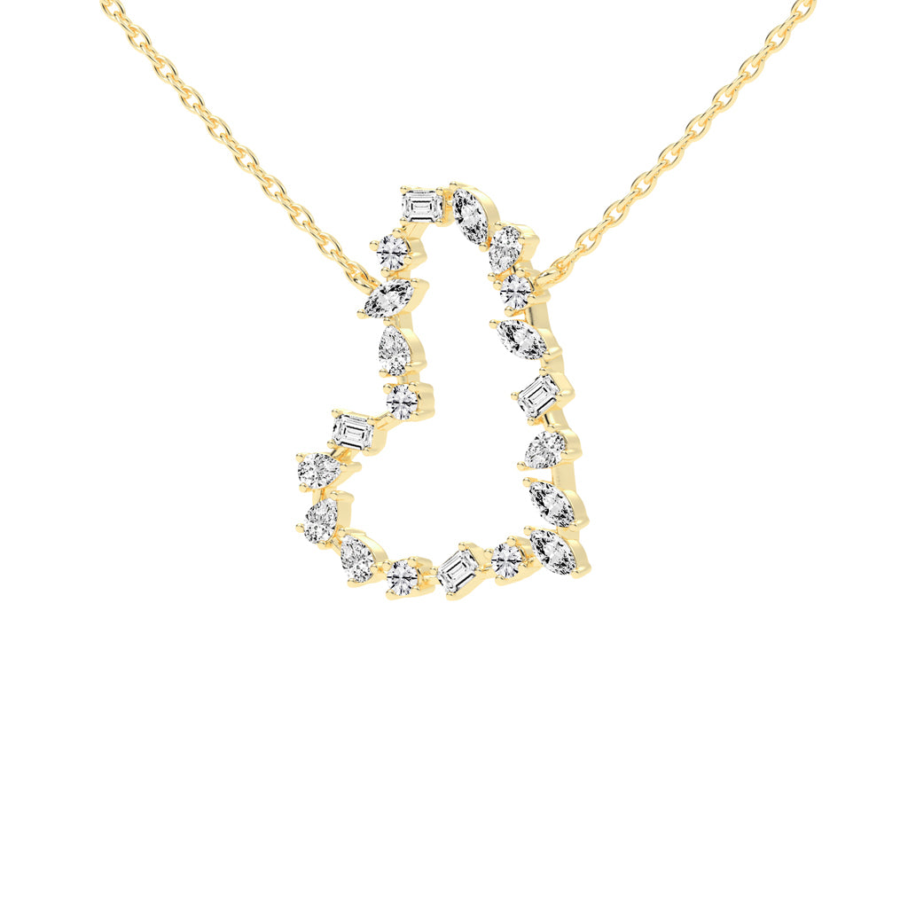 Lilia 3Ct Heart Style Marquise Cut Fancy Lab Diamond Pendant