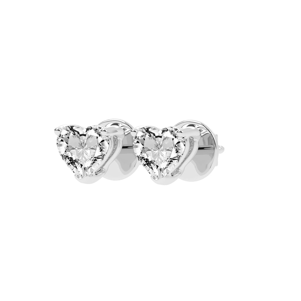Rosé Romance Heart-Cut Diamond Stud Earrings