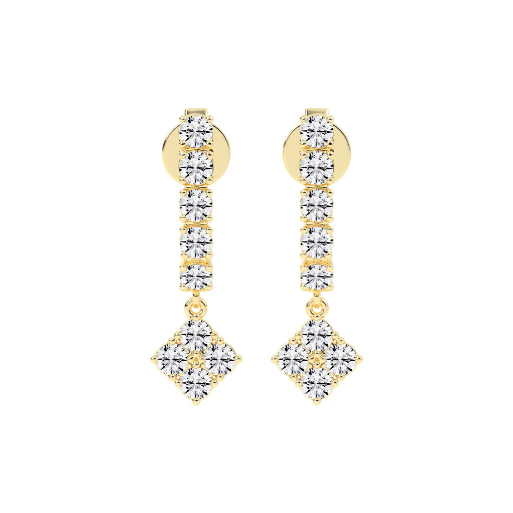 2Ct Round Shape Rose Gold Hoops Earrings