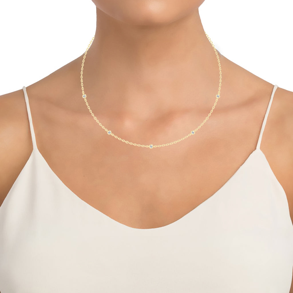 0.25Ct Round Shape Delicate Mangalsutra