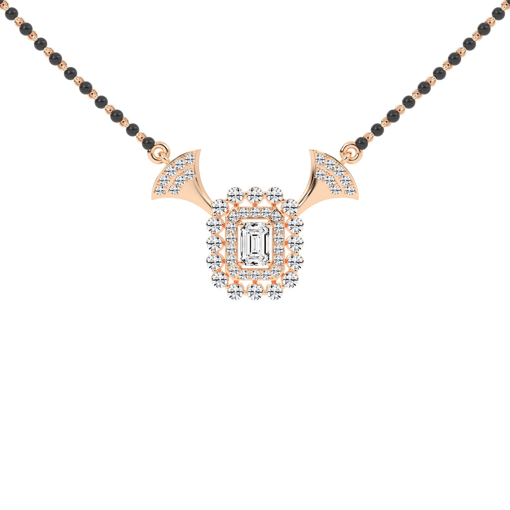1.75Ct Emerald Shape Solitaire Mangalsutra