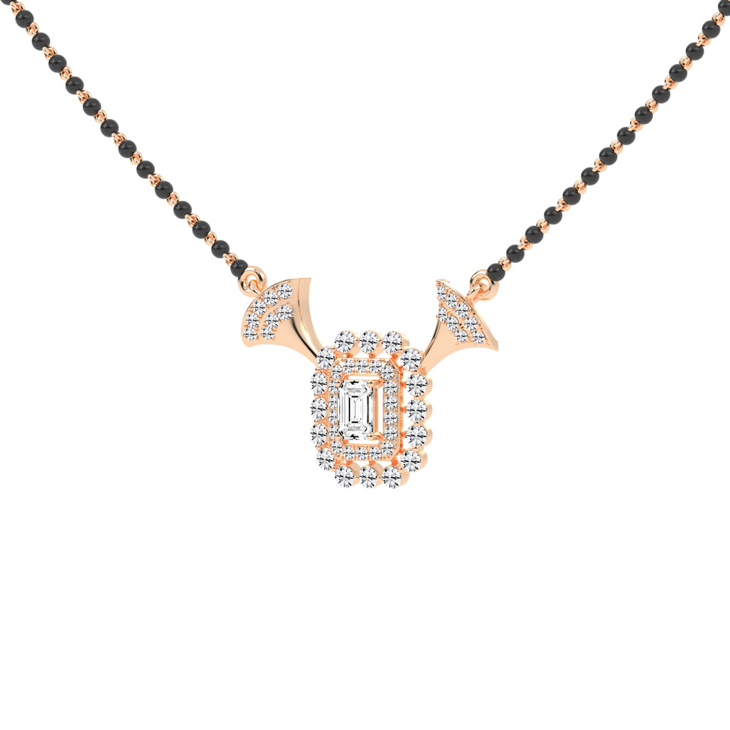 1.75Ct Emerald Shape Solitaire Mangalsutra