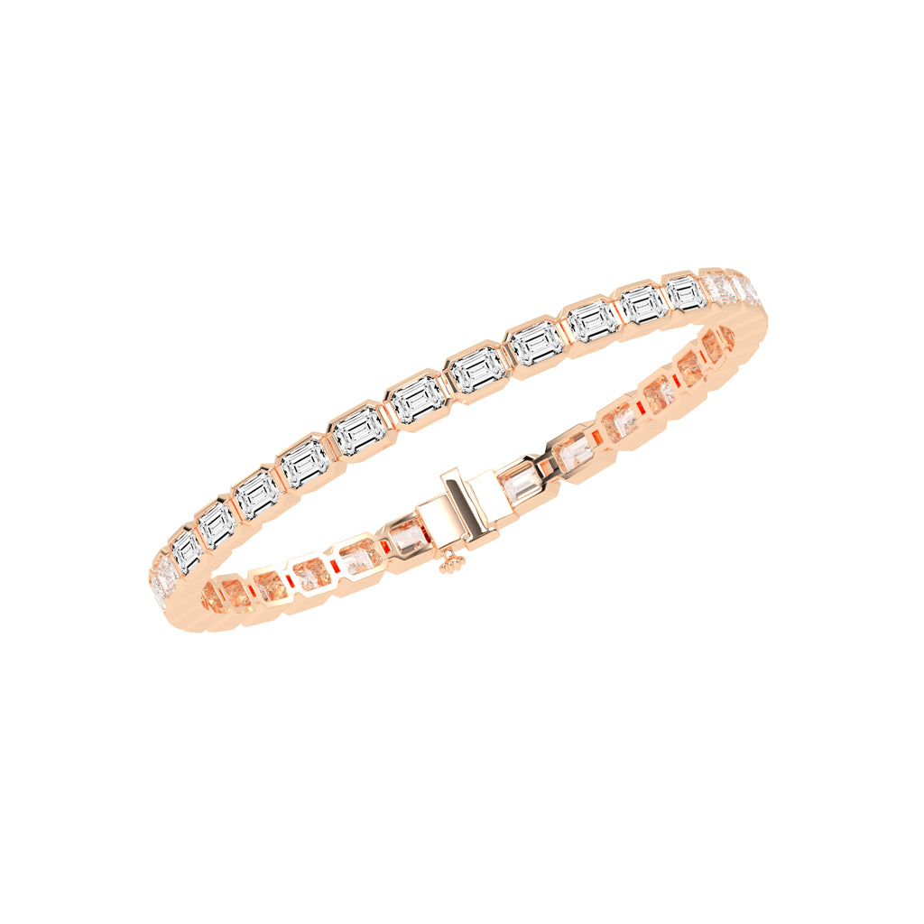 Nivara Emerald Cut Tennis Lab Diamond Bracelet