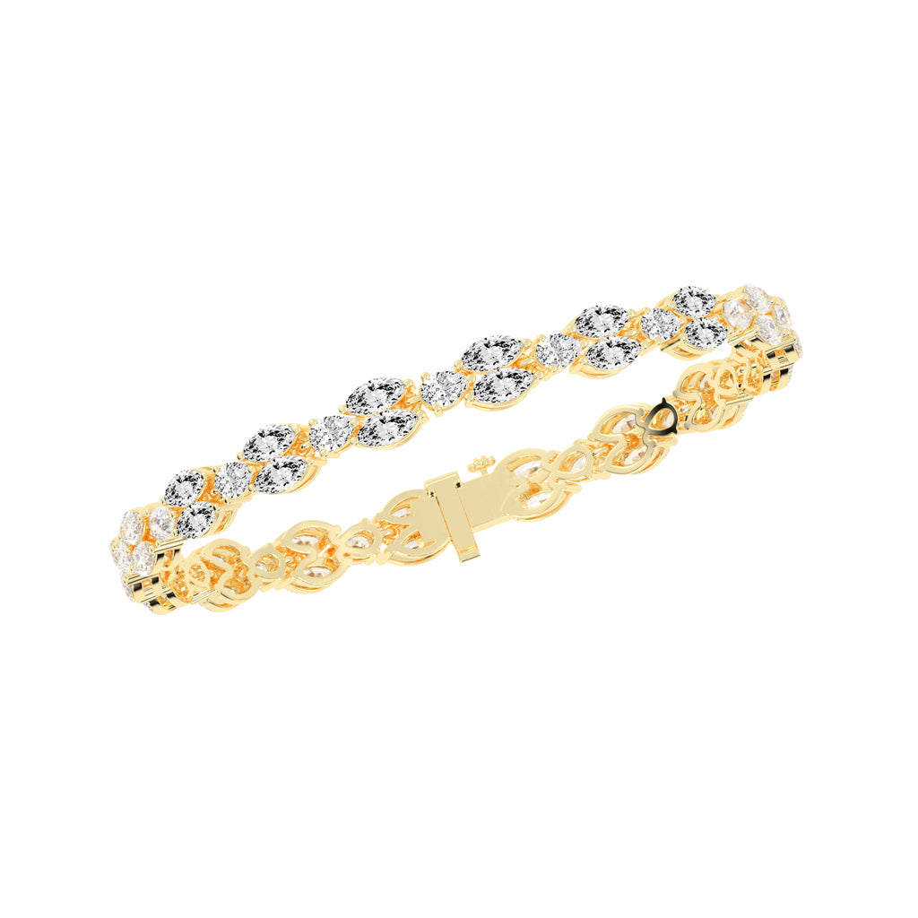 Solis Two Row Marquise Cut Fancy Lab Diamond Bracelet
