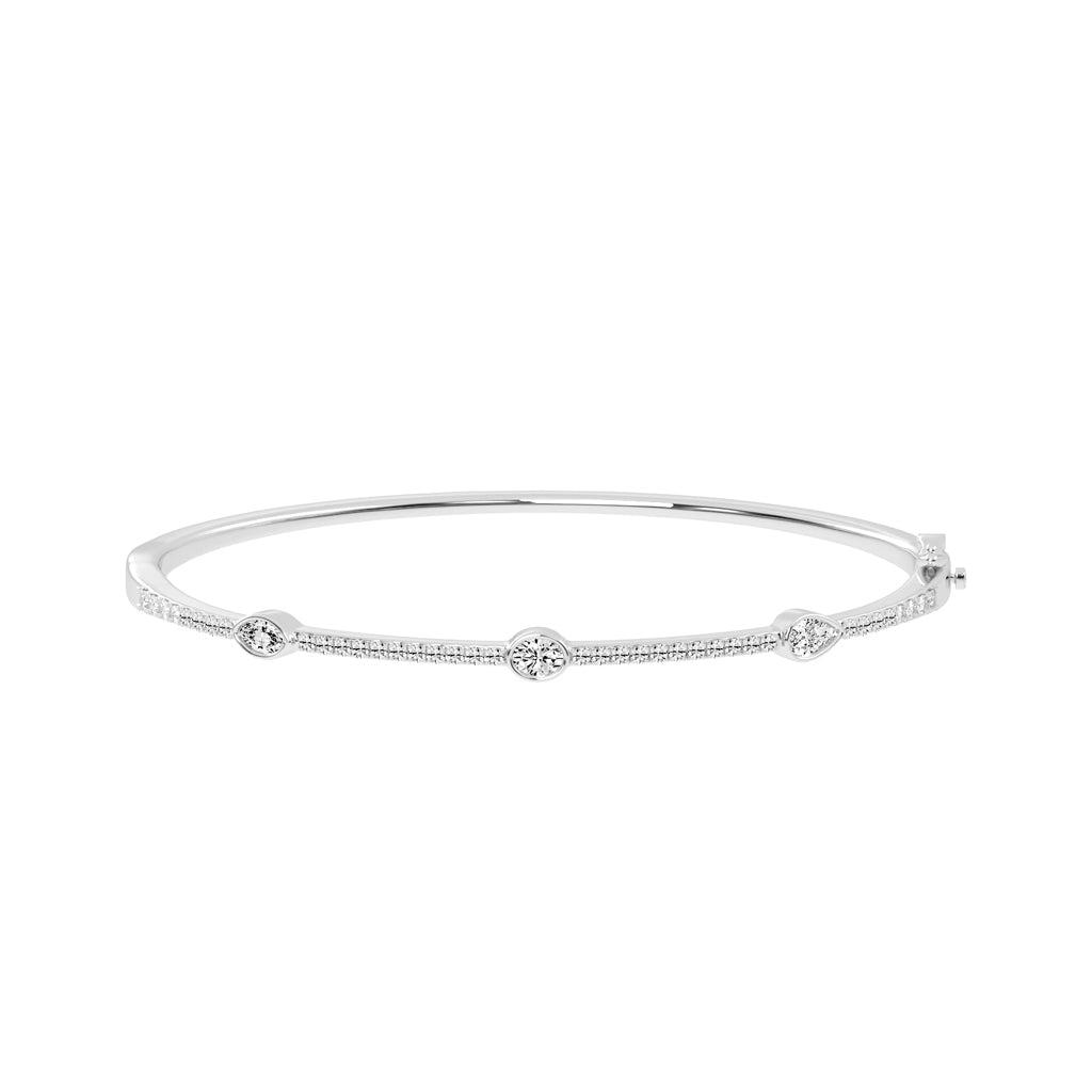 Diamond Aura Three Unique Shape Delicate Lab Diamond Bracelet