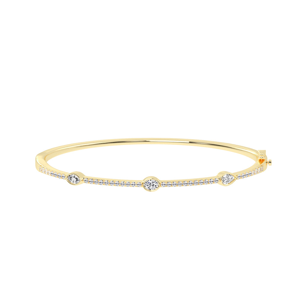 Diamond Aura Three Unique Shape Delicate Lab Diamond Bracelet