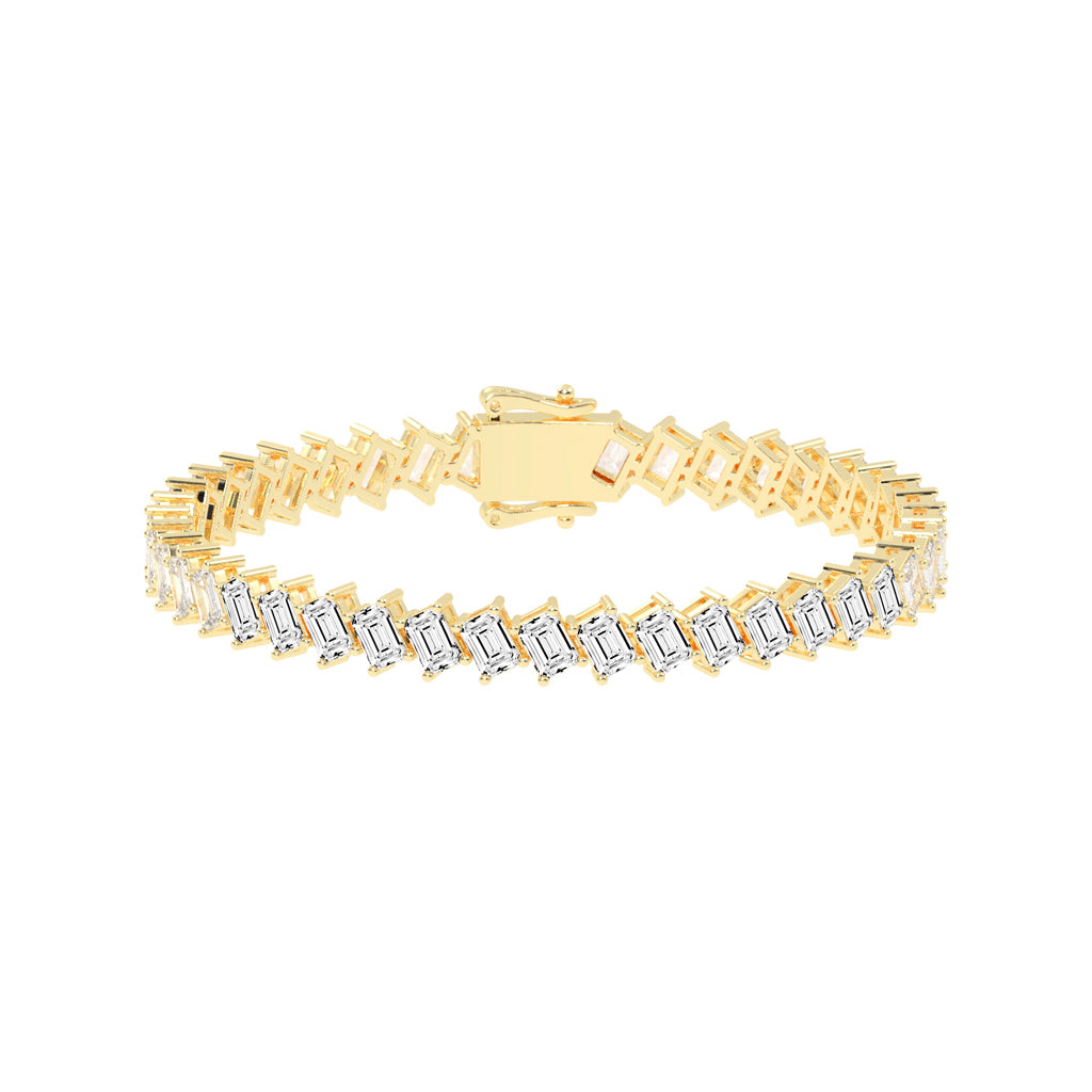 Architectural Gleam Emerald-Cut Diamond Bracelet