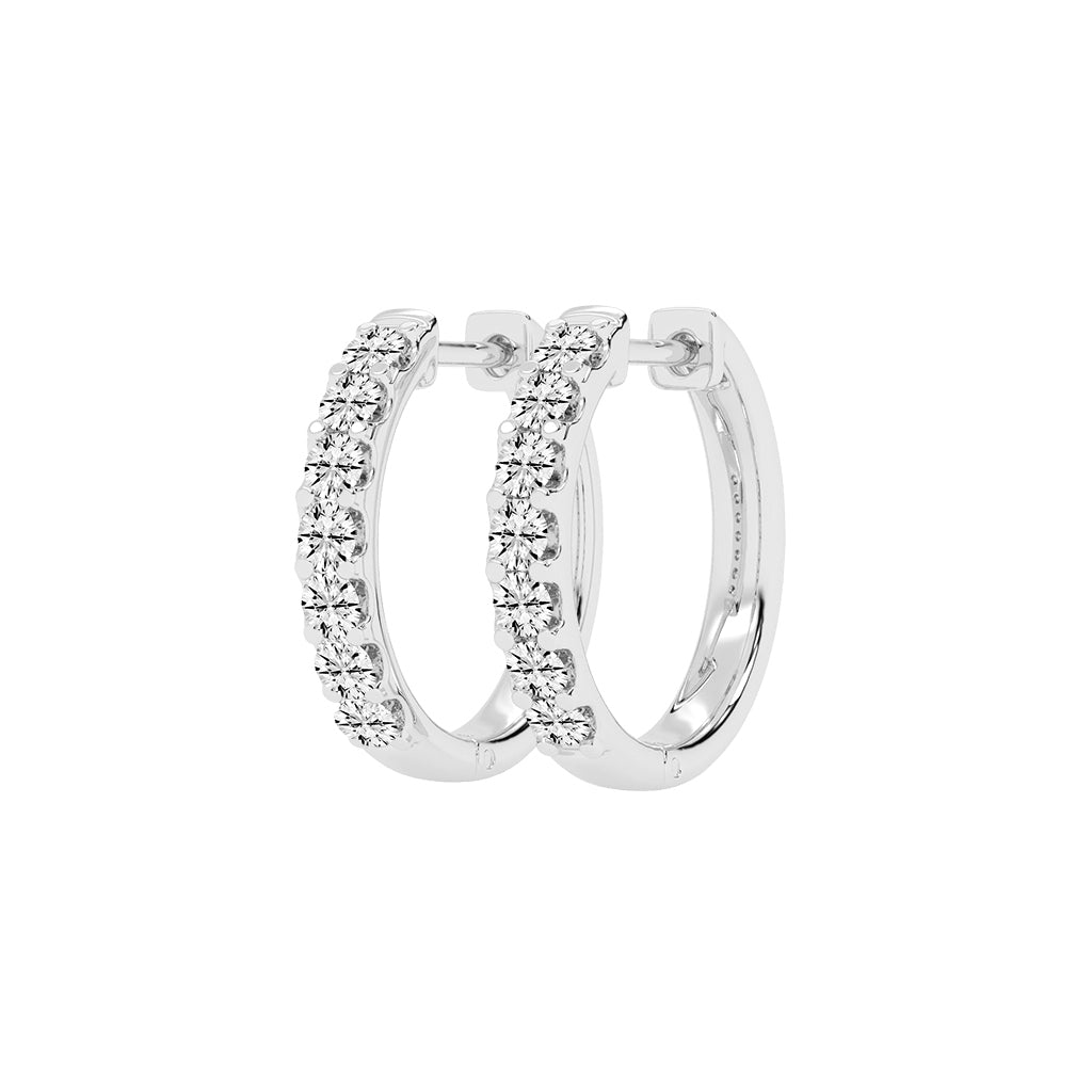 Micro-Pave Diamond Embrace Hoop Earrings
