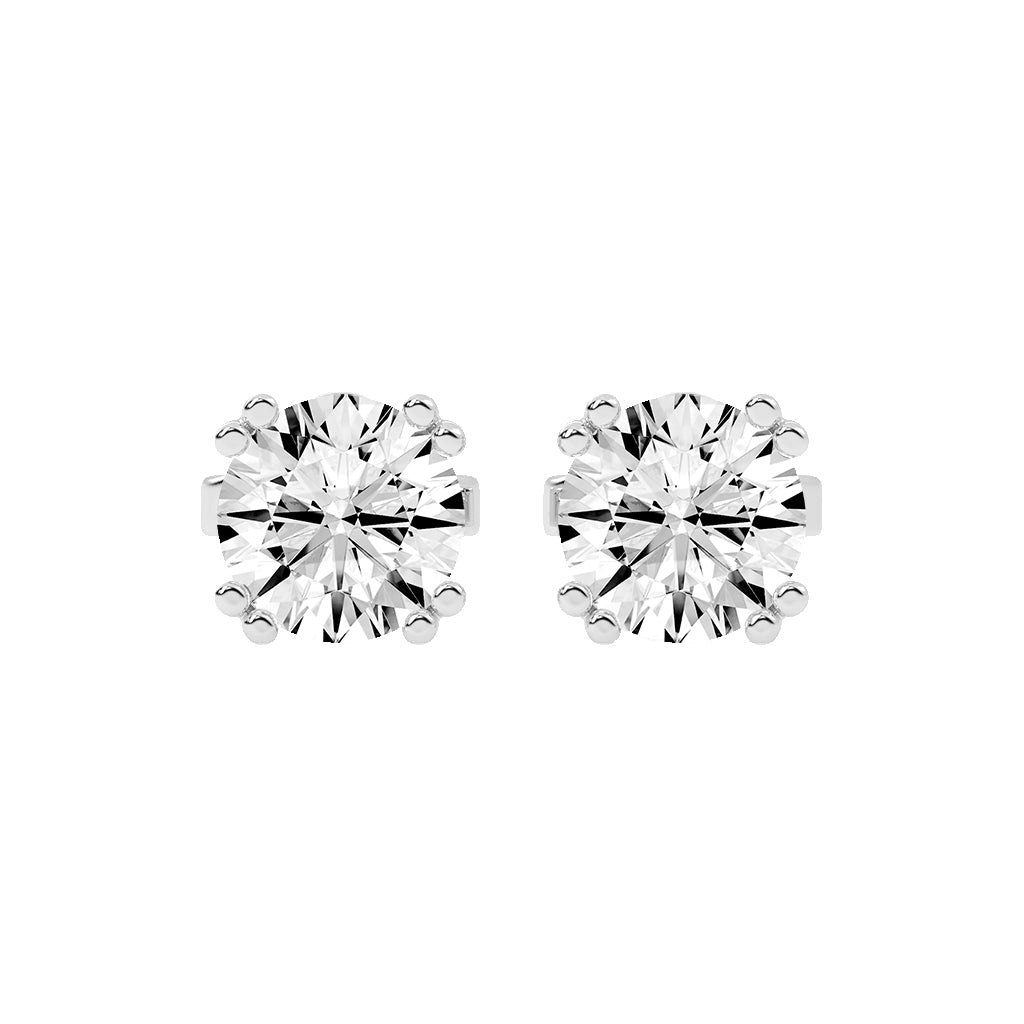Classic Brilliance Beaded Prong Diamond Stud Earrings
