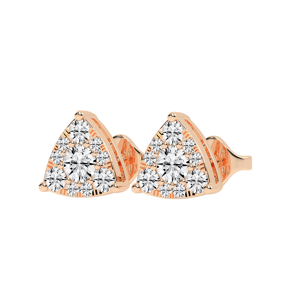 Pyramid of Light Diamond Stud Earrings