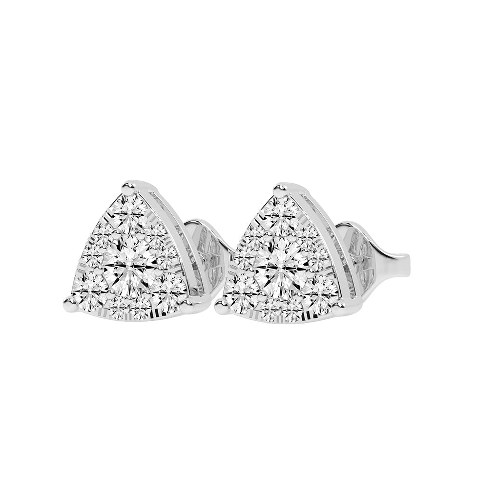 Pyramid of Light Diamond Stud Earrings