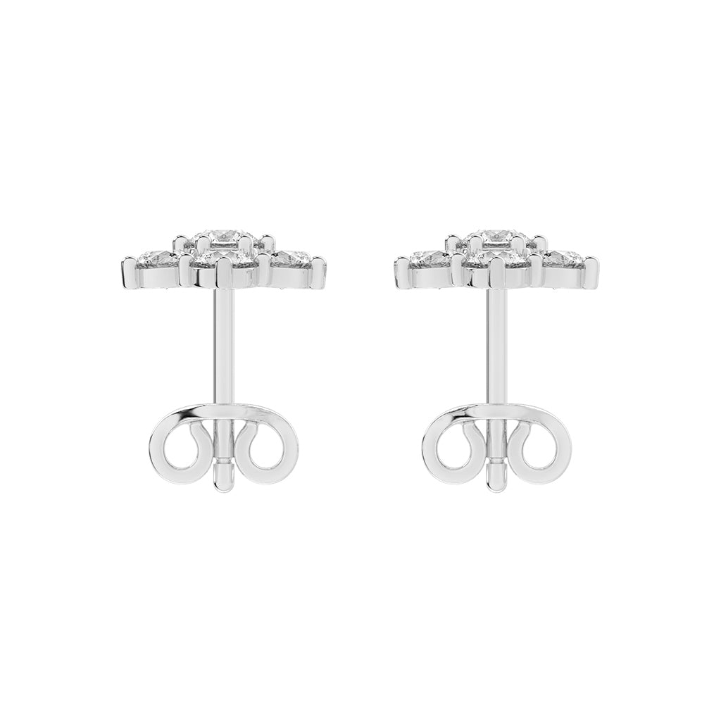 Stellar Bloom Diamond Cluster Stud Earrings