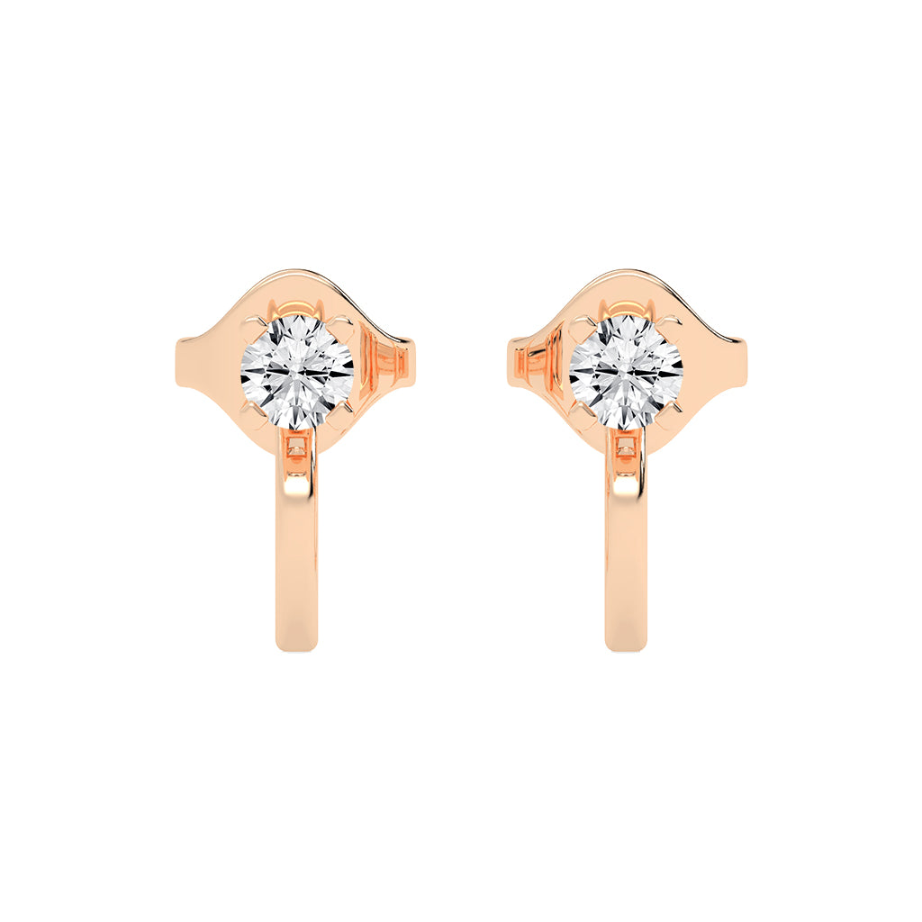 Modern Contours Round Diamond Earrings