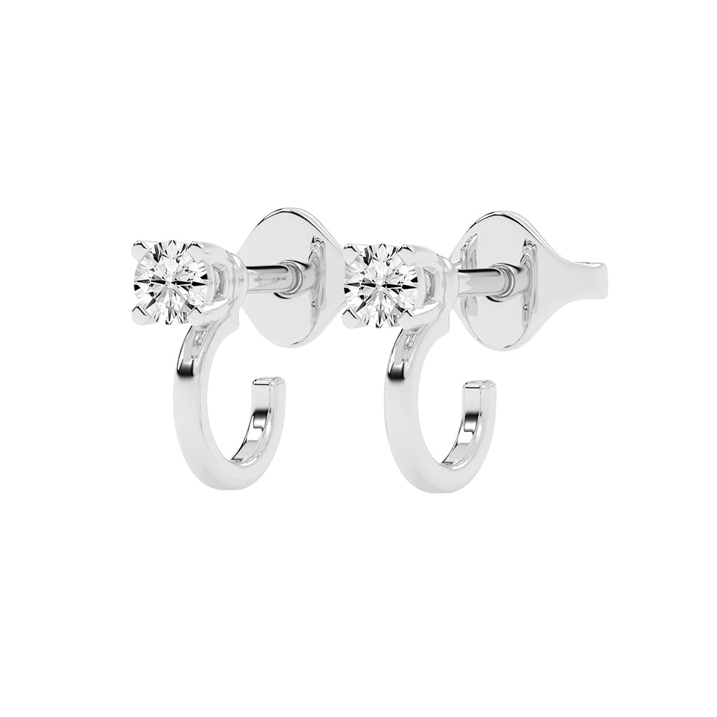 Modern Contours Round Diamond Earrings