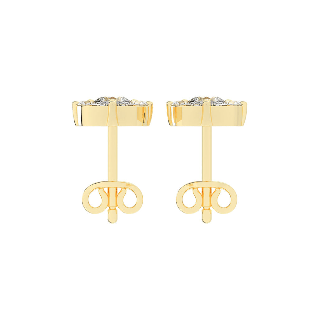 Elegant Petalette Round Marquise Diamond Studs