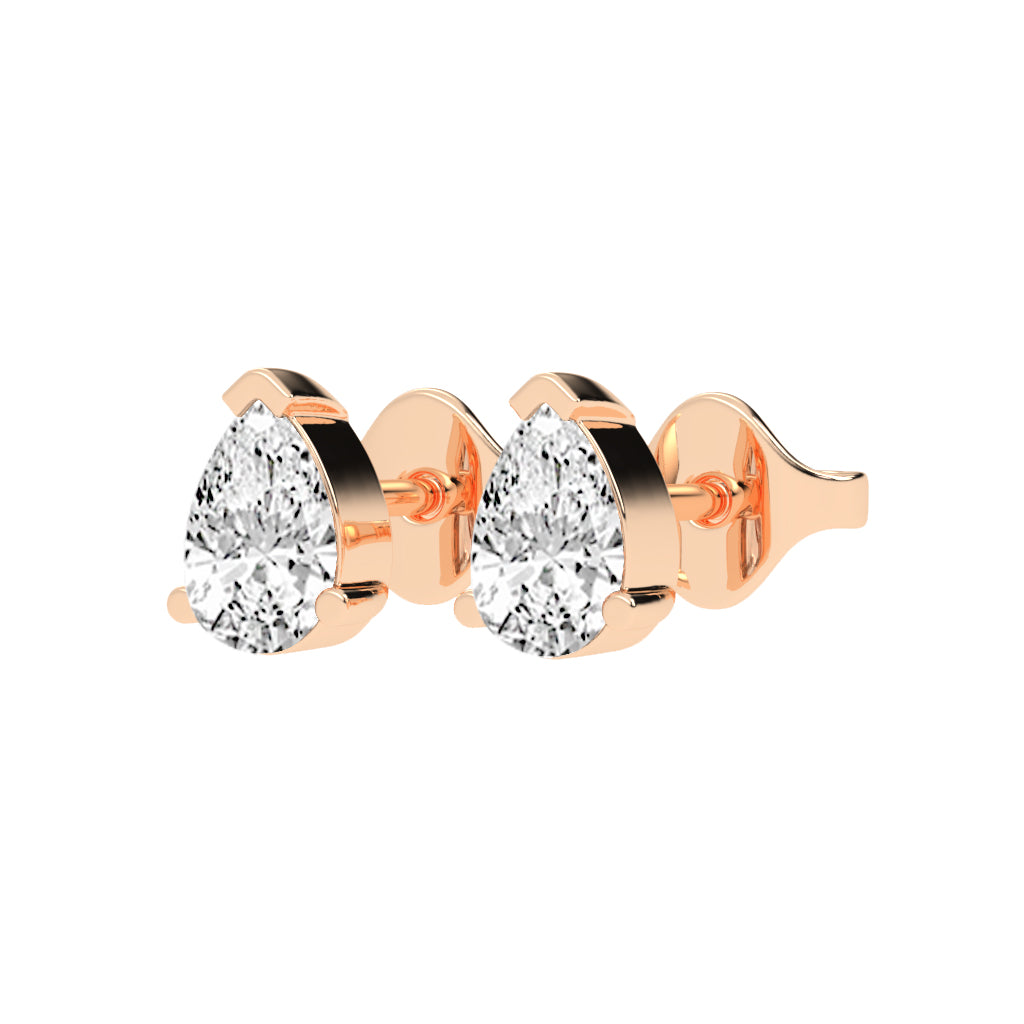 Timeless Elegance Pear Solitaire Diamond Studs