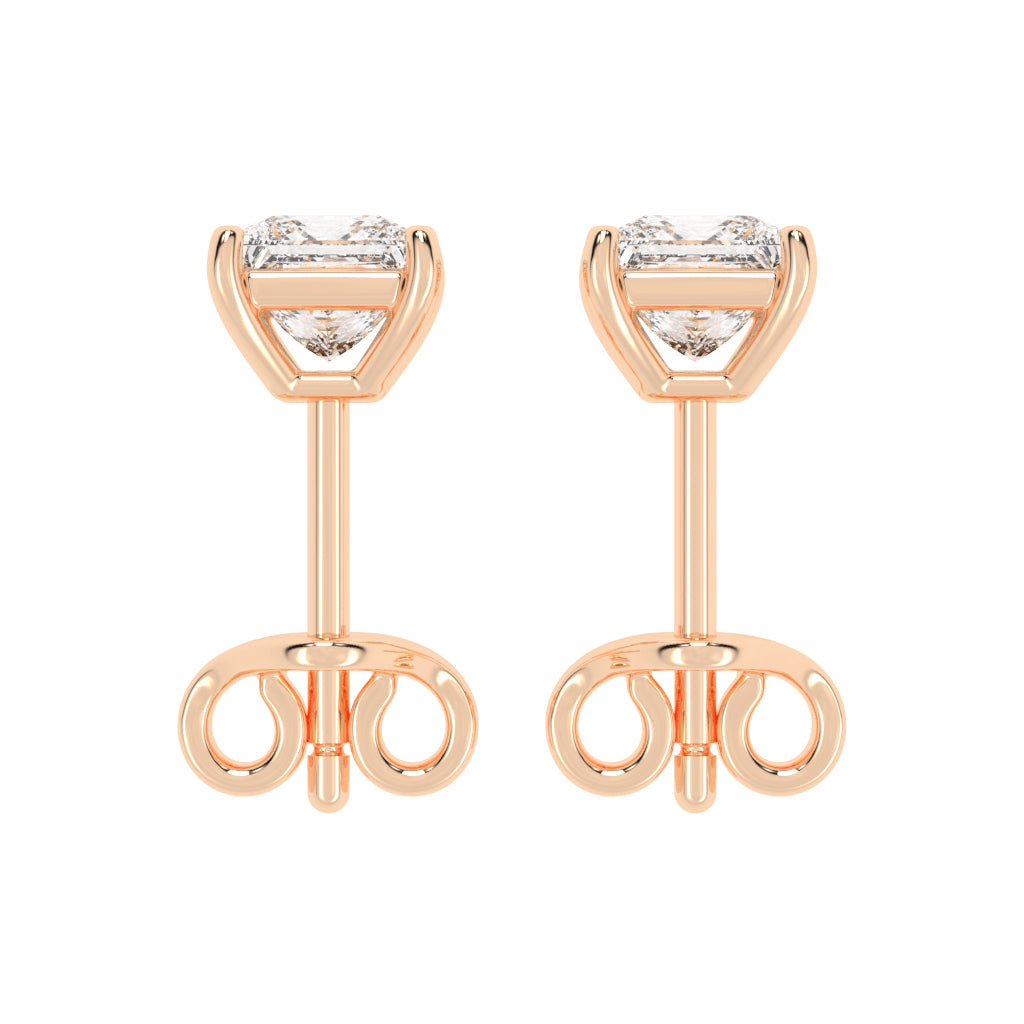 Princess-Cut Solitaire Studs