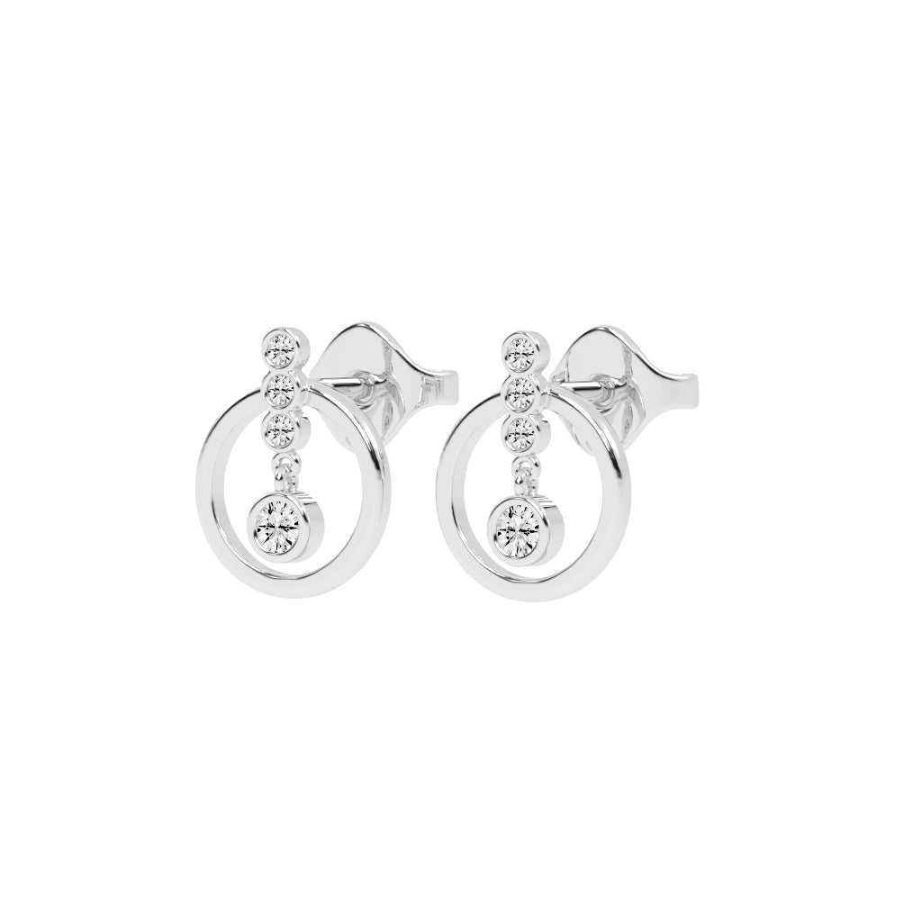 Dazzling Drop Halo Stud Earrings