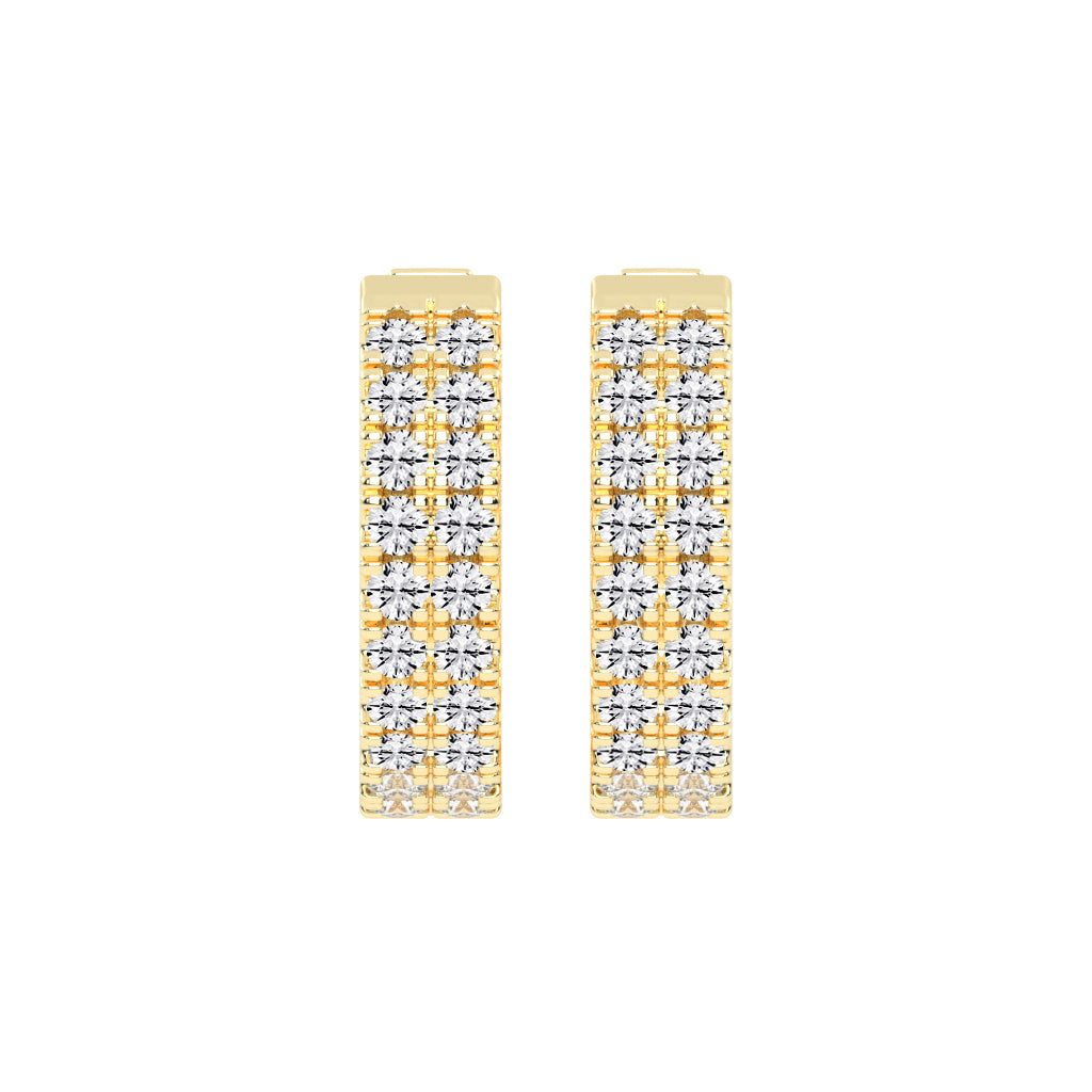 Multi-Row Pave Hoop Earrings