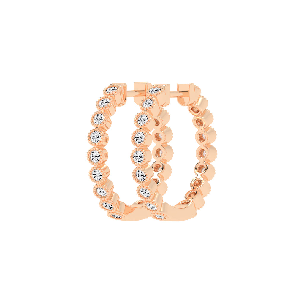 Beaded Frame Hoop Earrings