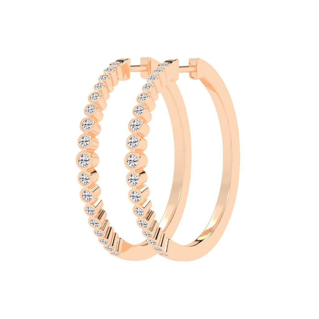 Bezel-Set Eternity Hoop Earrings