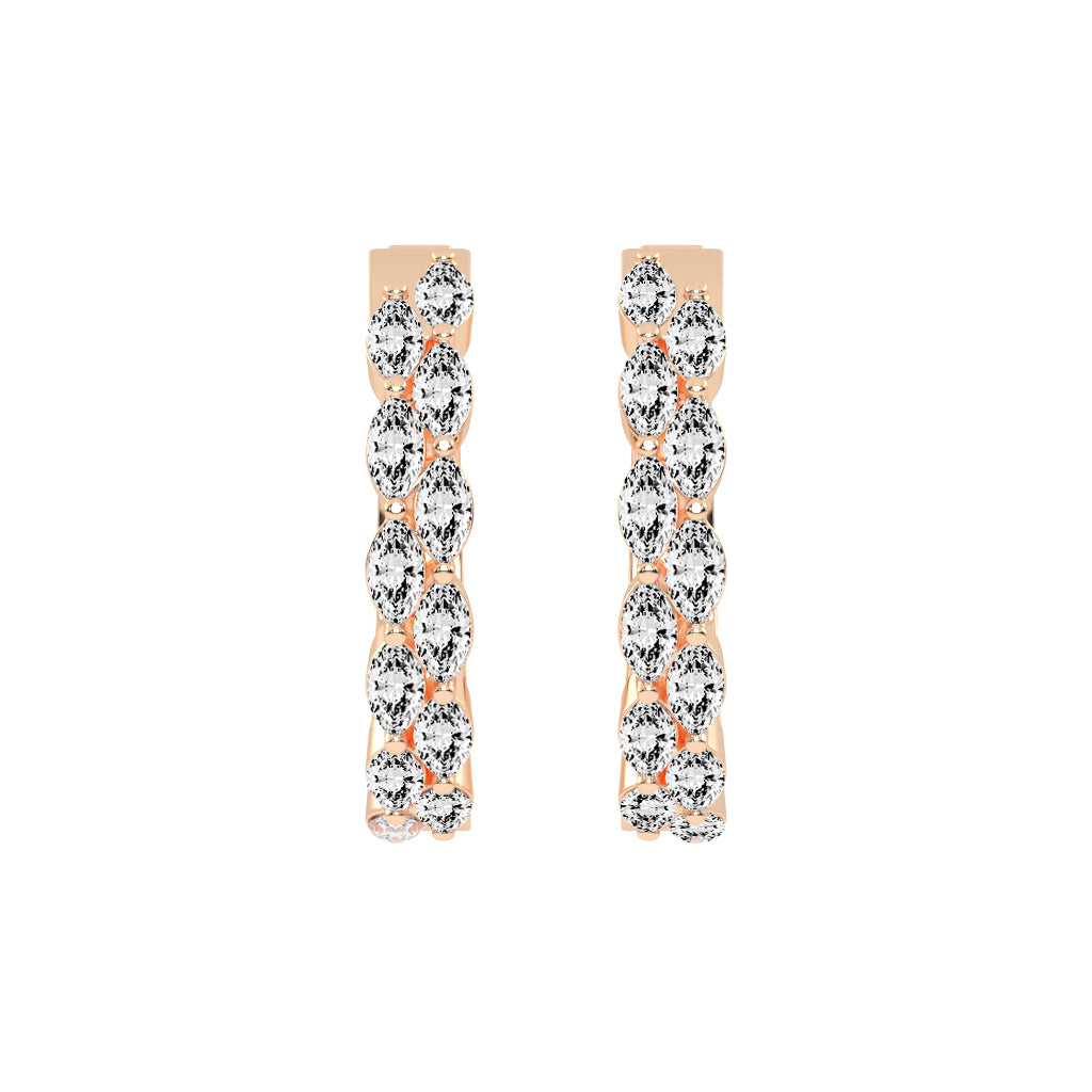 Marquise Eternity Hoop Earrings