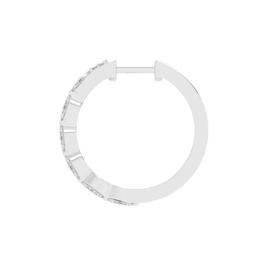 Marquise Eternity Hoop Earrings
