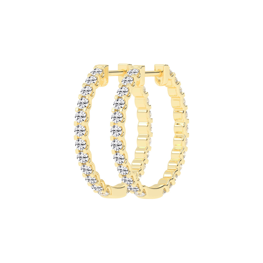 Outer Pave Hoop Earrings