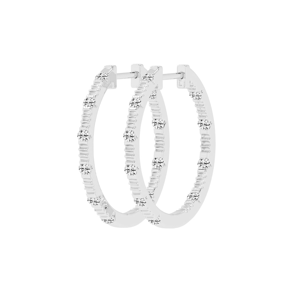 Textured Sparkle Hoop Earrings
