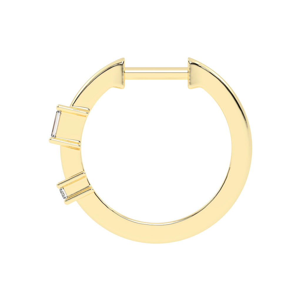 Architectural Gleam Baguette Diamond Hoops