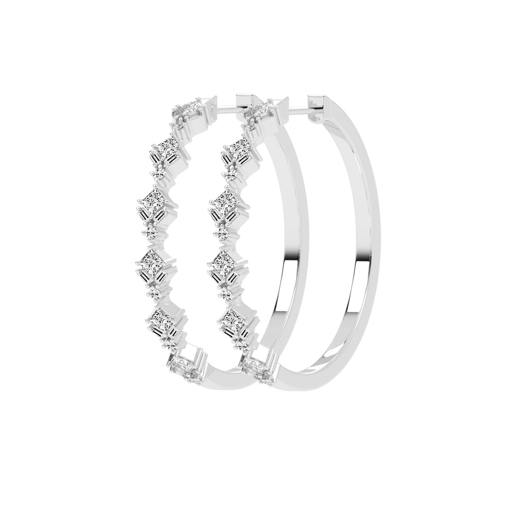 Mosaic Allure Diamond Hoops Earrings