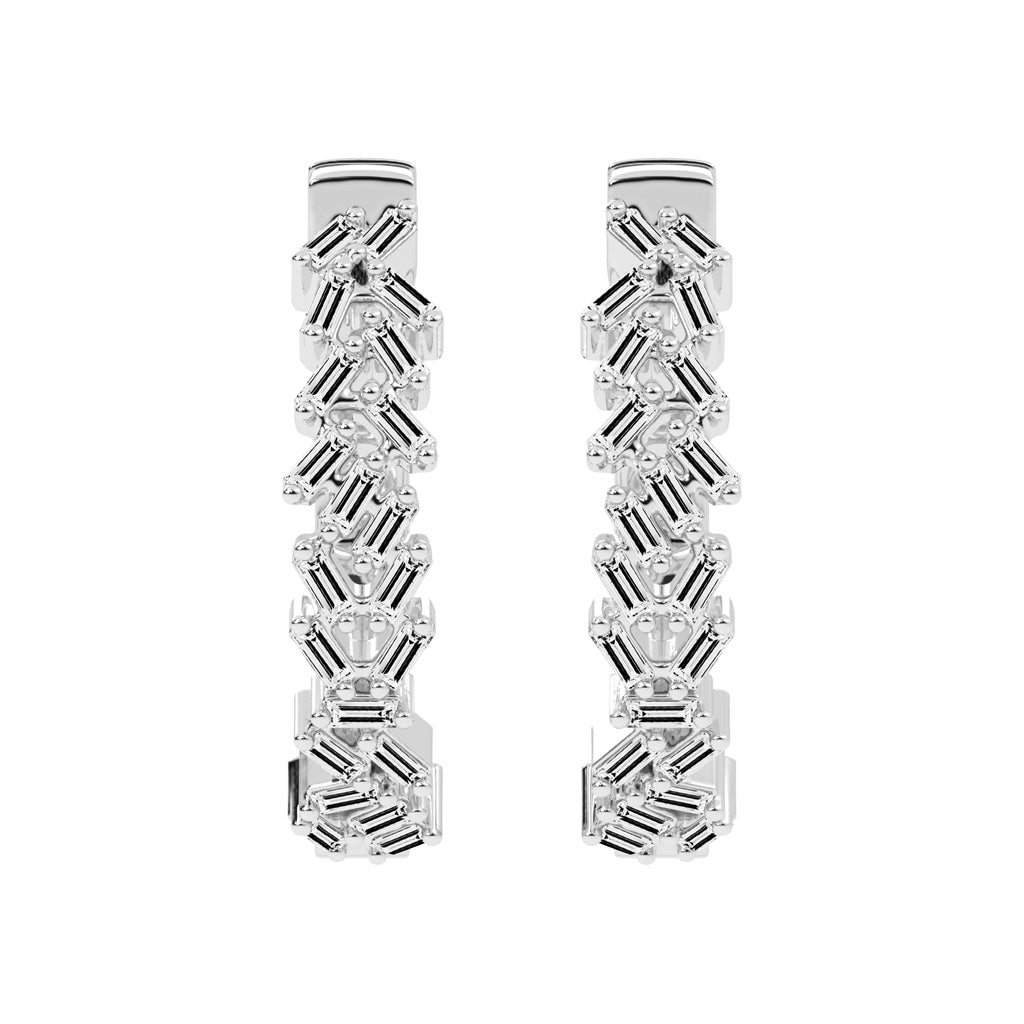 Geometric Gleam Baguette Hoop Earrings