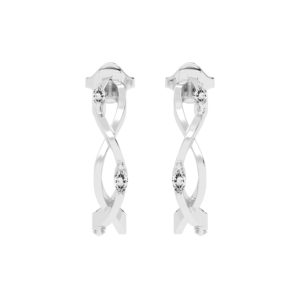Eternal Twist Diamond Hoop Earrings