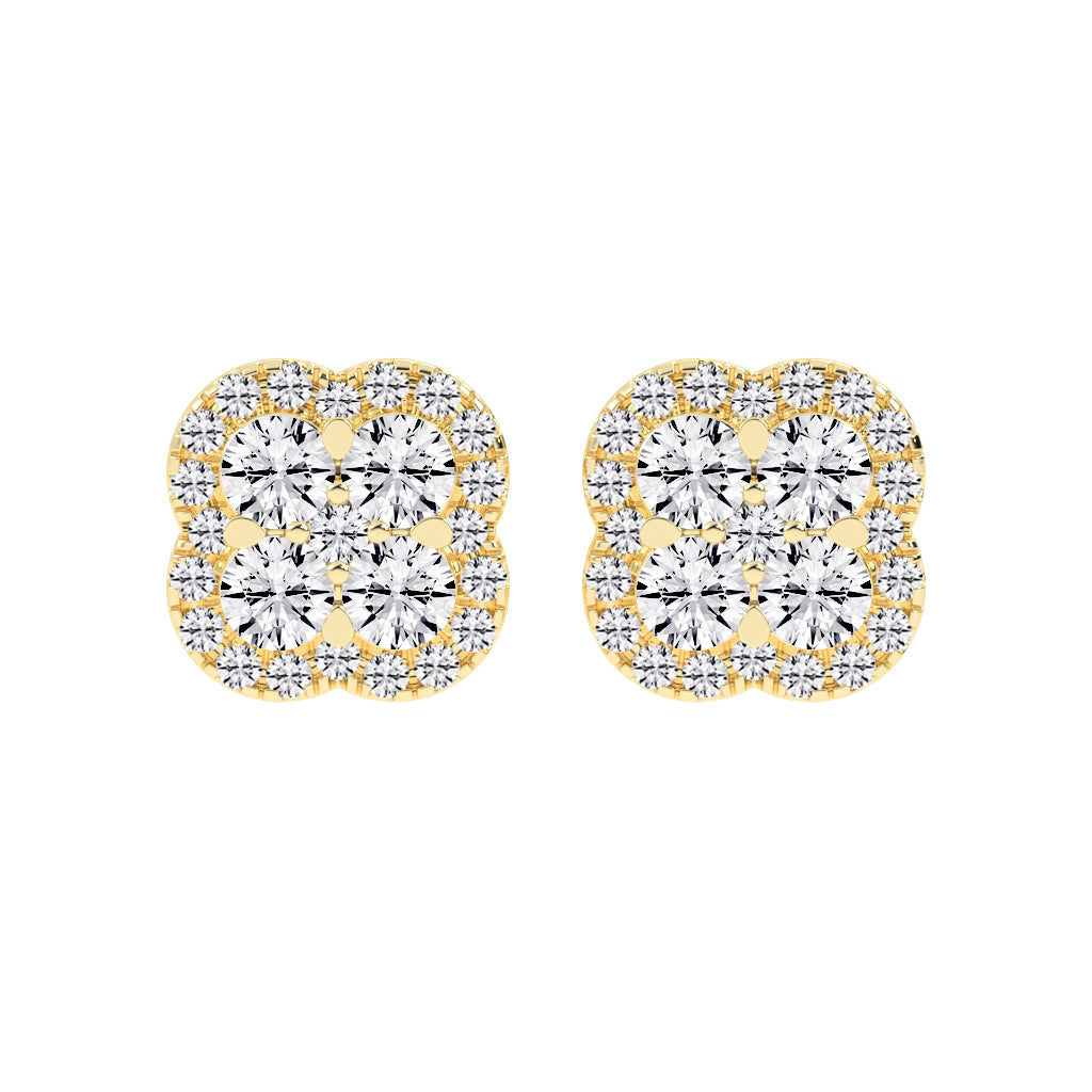 Lustre Bloom Cluster Stud Earrings