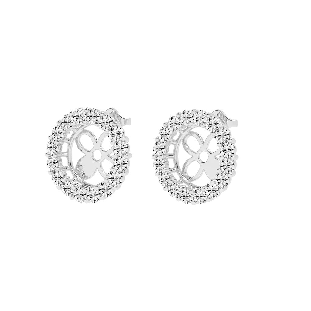 Floral Aura Diamond Stud Earrings