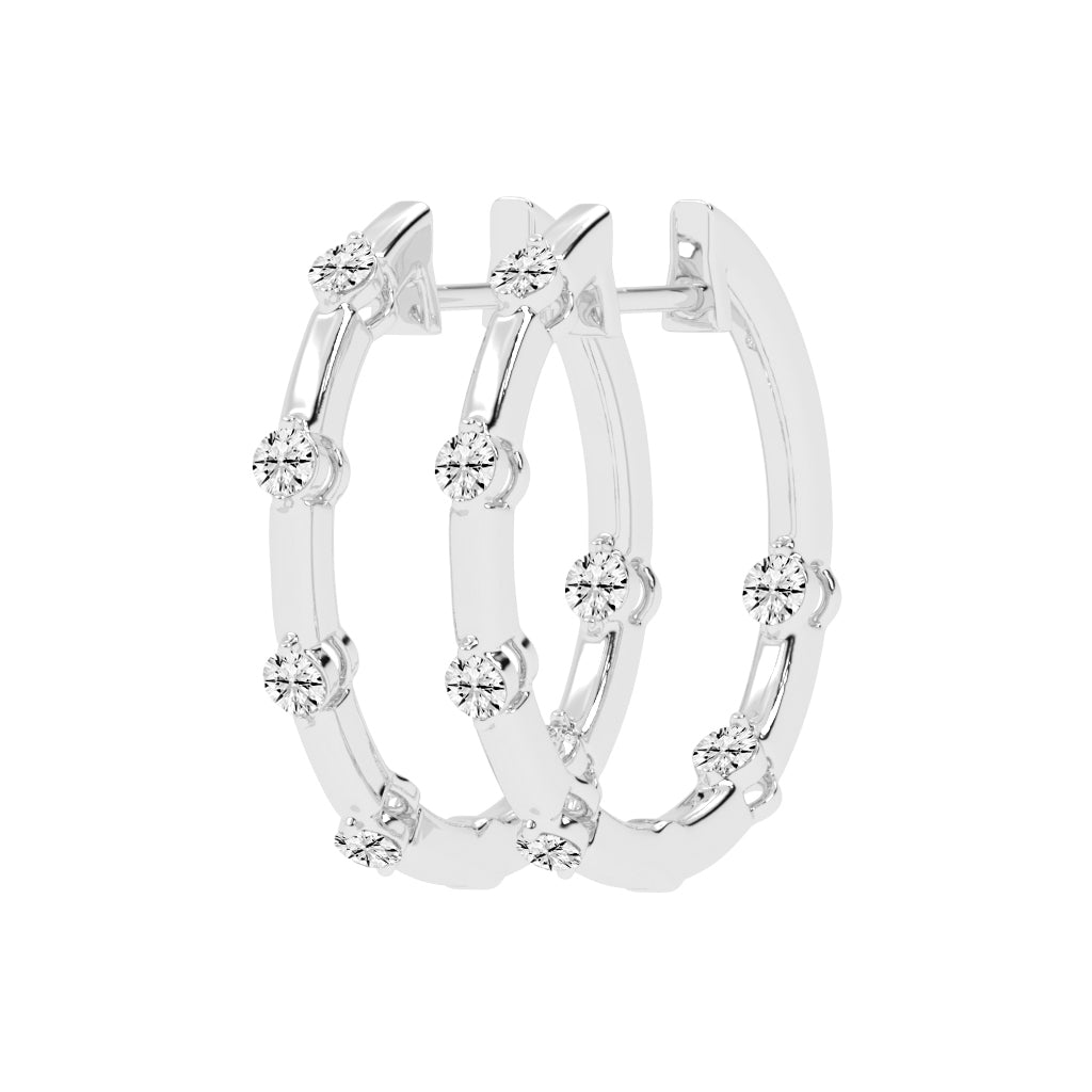 Orbiting Sparkle Diamond Hoop Earrings