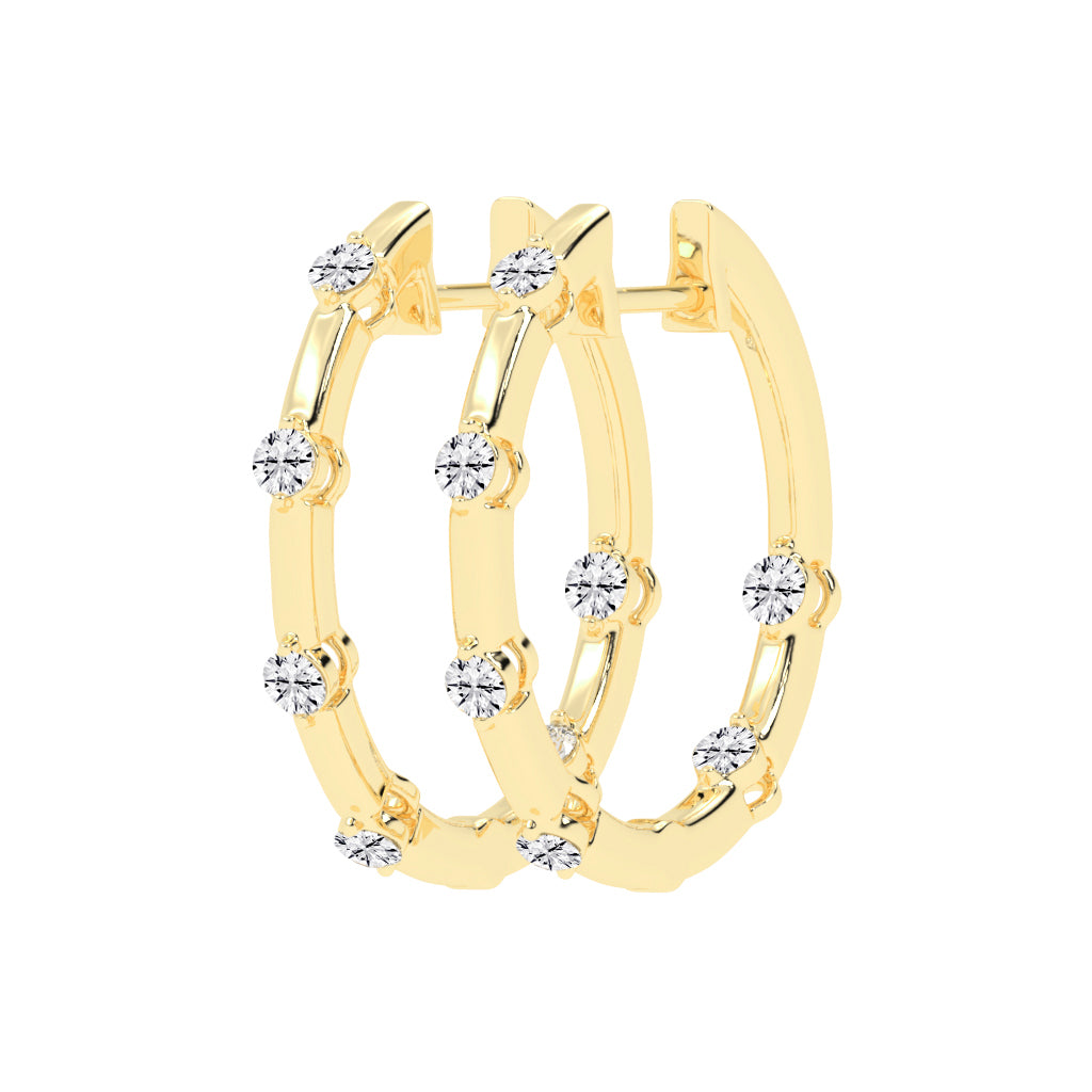 Orbiting Sparkle Diamond Hoop Earrings