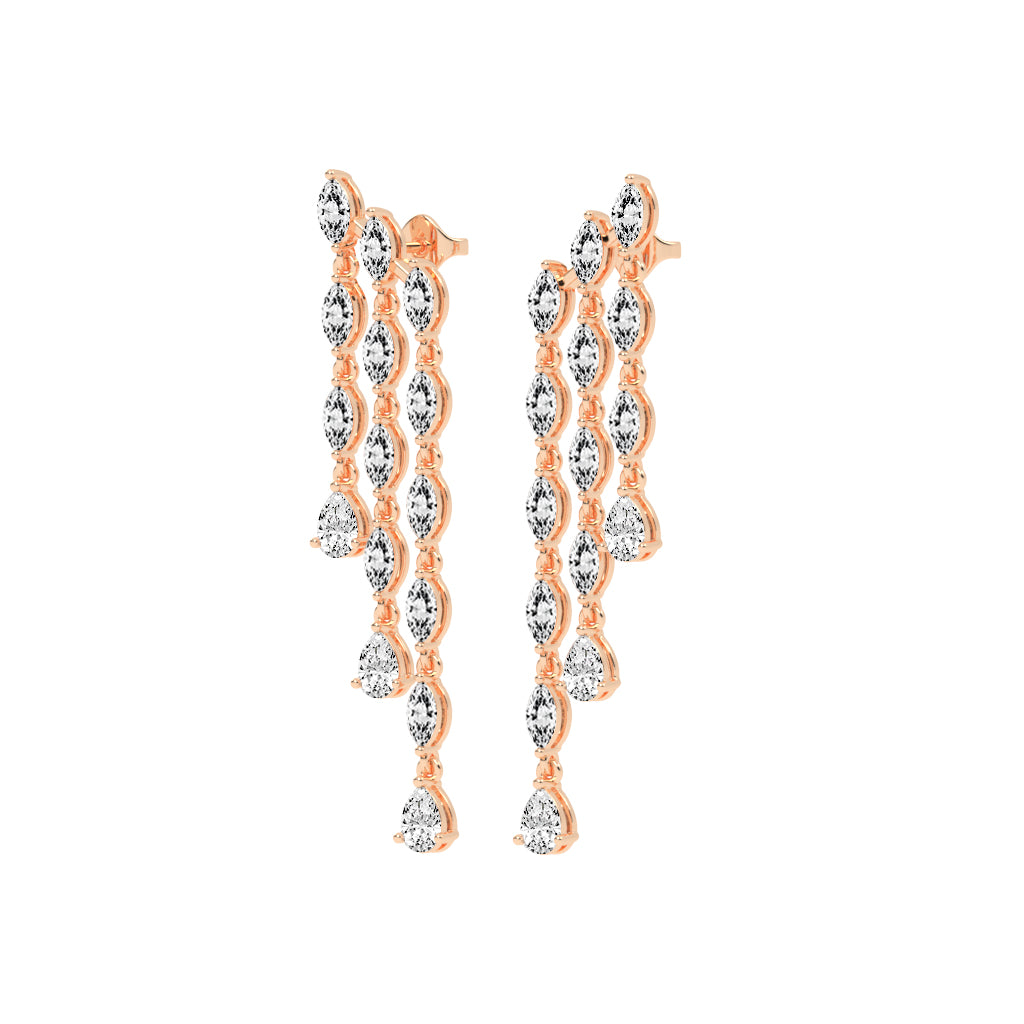 Cascading Pear & Marquise Drop Earrings